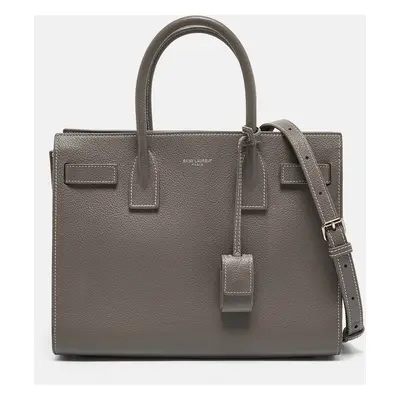 Saint Laurent Grey Leather Baby Classic Sac De Jour Tote