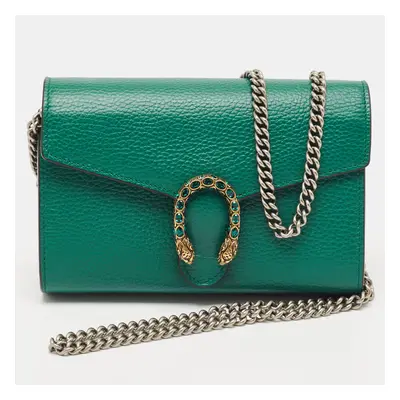 Gucci Green Leather Dionysus Wallet On Chain