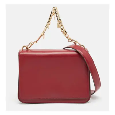 Michael Kors Red Faux Leather Flap Shoulder Bag