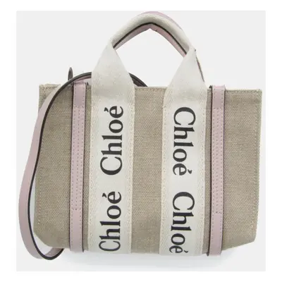 Chloe Neutrals Canvas and Leather Tote Bag