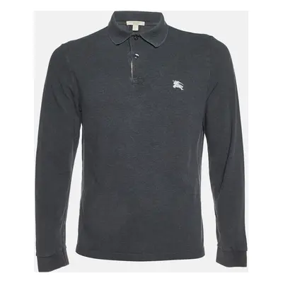 Burberry Brit Grey Cotton Long Sleeve Polo T-Shirt