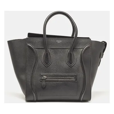 Celine Black Leather Mini Luggage Tote