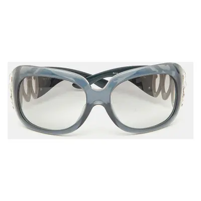 Bvlgari Grey/Grey Gradient 8016-B Crystal Embellished Oversized Sunglasses