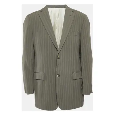 Boss By Hugo Boss Grey Stripe Wool Single Breasted Blazer