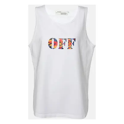 Off-White White Cotton Logo Print Vest