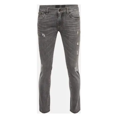 Dolce & Gabbana Grey Distressed Denim Jeans Waist 30"