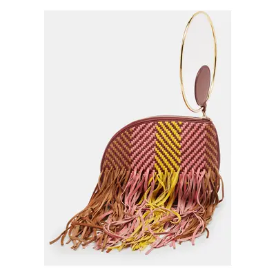 Roksanda Burgundy/Multicolor Leather Eartha Fringe Pouch