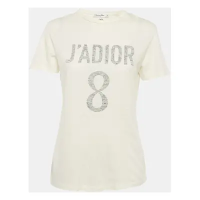 Christian Dior Cream J'adior Jersey Crewneck T-Shirt