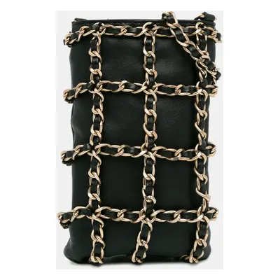 Chanel Black Lambskin Tech Me Out Clutch With Chain