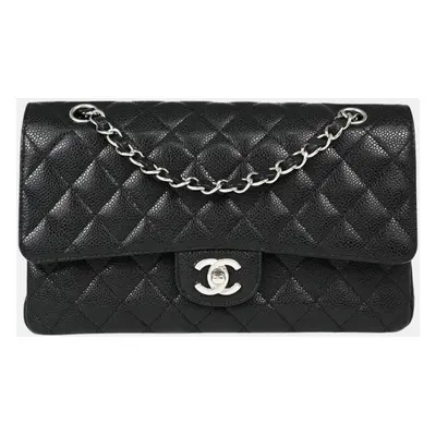 Chanel Black Calfskin Medium Classic Double Flap Shoulder Bag