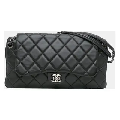 Chanel Black Quilted Lambskin Accordion Flap