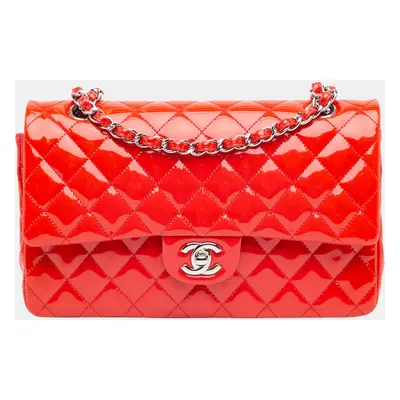 Chanel Red Medium Classic Patent Double Flap