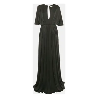 Elisabetta Franchi Black Jersey V-Neck Gown