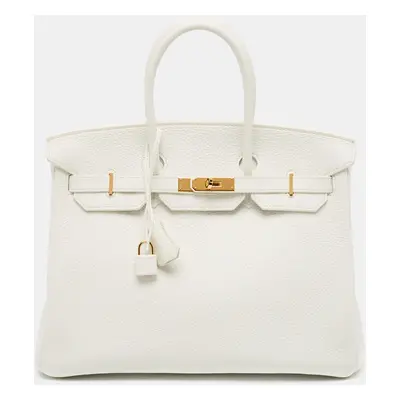 Hermès Blanc Togo Leather Gold Finish Birkin Bag