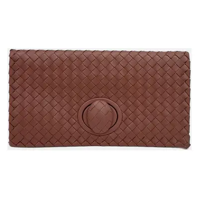 Bottega Veneta Brown Leather Mesh Clutch