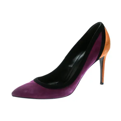 Gucci Tricolor Suede Pointed Toe Pumps Size