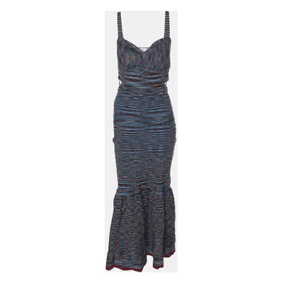 Jonathan Simkhai Multicolor Space Dye Ribbed Knit Shania Pleated Dress