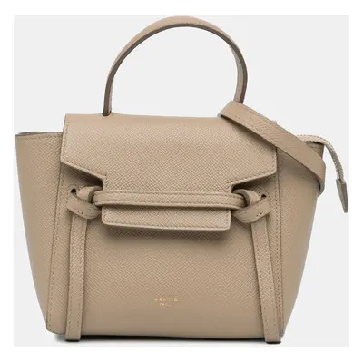 Celine Brown Pico Grained Calfskin Belt Bag