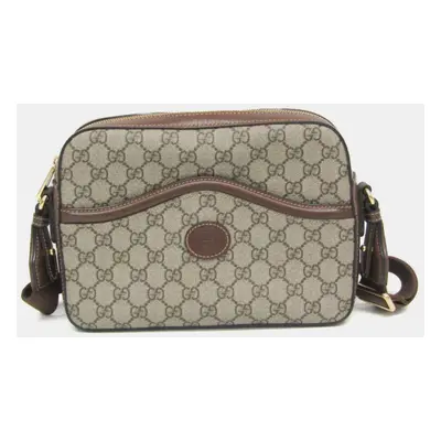 Gucci Beige/Brown GG Supreme Interlocking Shoulder Bag