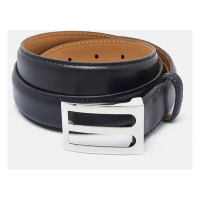 Berluti Black Leather Classic Buckle Belt