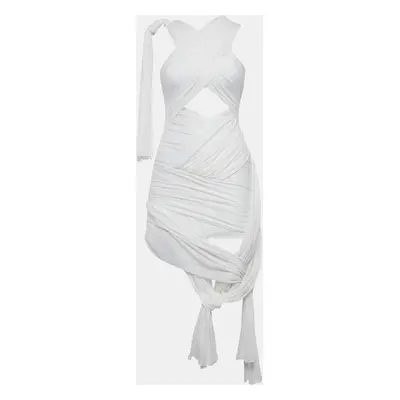 J.W.Anderson White Jersey Draped Cut-Out Style Midi Dress