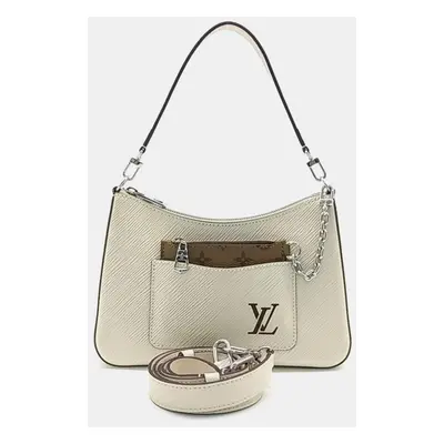 Louis Vuitton White Leather Epi Marel Bag