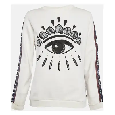 Kenzo Multicolor Eye Logo Embroidered Cotton Knit Sweatshirt