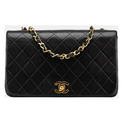 Chanel Black CC Quilted Lambskin Full Flap