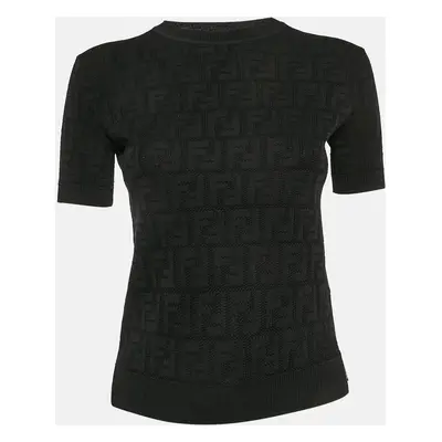 Fendi Black Zucca Monogram Jersey Pullover Top