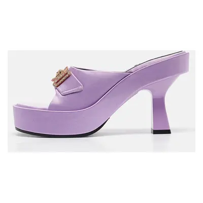 Versace Purple Satin Medusa Mules Size