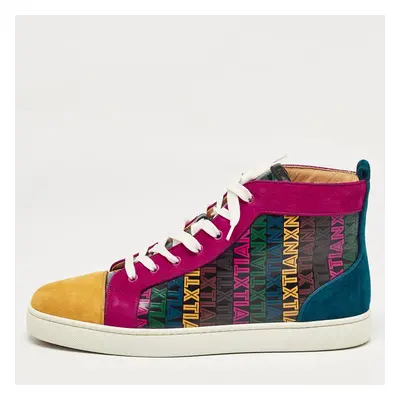 Christian Louboutin Multicolor Xtian Print Leather Louis Orlato Sneakers Size 43.5