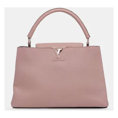 Louis Vuitton Pink Taurillon Capucines MM Bag