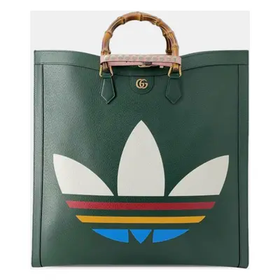 Gucci Green Leather Adidas Maxi Diana Satchel Bag