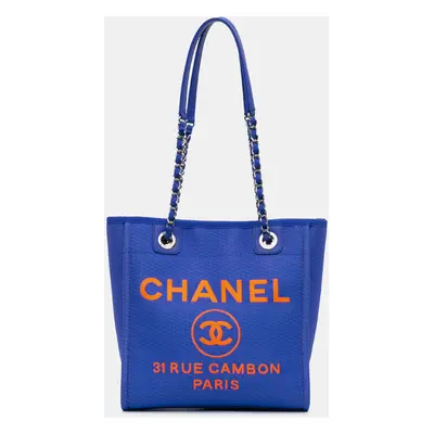 Chanel Blue Mini Canvas Deauville Tote