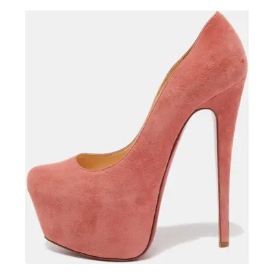 Christian Louboutin Pink Suede Daffodile Platform Pumps Size 36.5