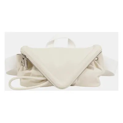 Bottega Veneta White Leather Big Belt Bag