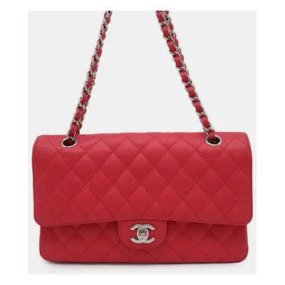 Chanel Red Caviar Leather Classic Double Flap Bag