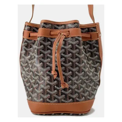 Goyard Black/Natural PVC Leather Petit Flo Bucket Bag