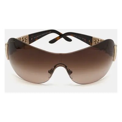 Bvlgari Brown Gradient 6071-B Crystals Shield Sunglasses