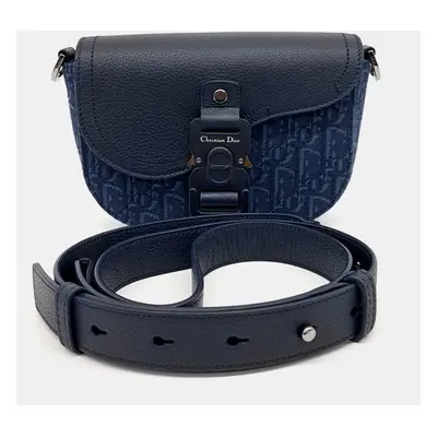 Dior Navy Blue Fabric Saddle Mini Messenger Bag