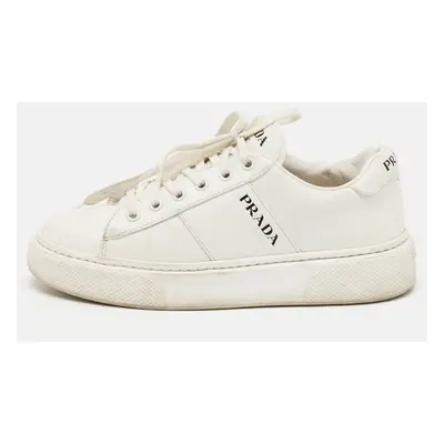 Prada White Leather Lace Up Trainer Sneakers Size 36.5