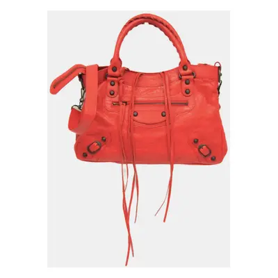 Balenciaga Red Leather Town Shoulder Bag