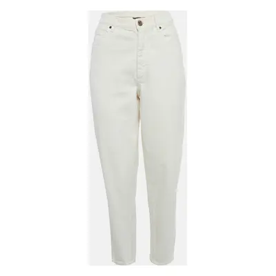 Loro Piana Off White Cotton The High Waist Curved Jeans Waist 27"