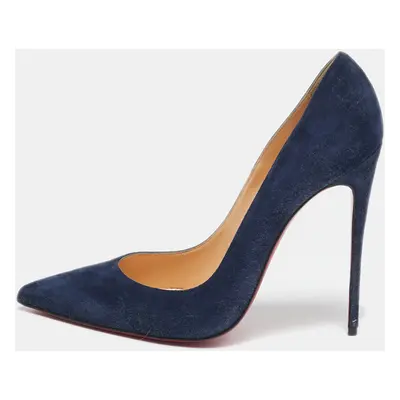 Christian Louboutin Navy Blue Suede So Kate Pumps Size 41.5