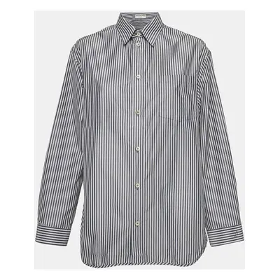 Balenciaga Blue Pinstripe Poplin Oversized Shirt