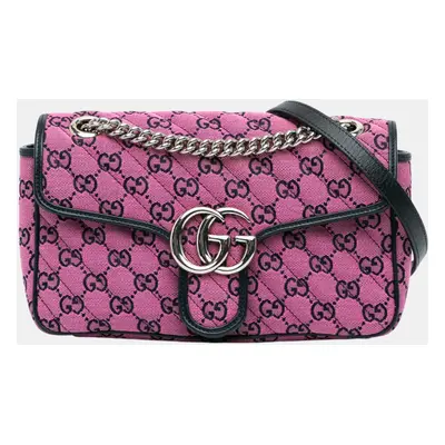 Gucci Pink Small GG Canvas GG Marmont Crossbody