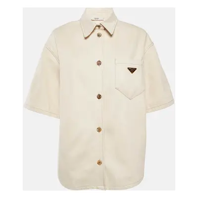 Prada Beige Denim Button Front Oversized Shirt