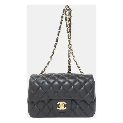 Chanel Black Lambskin Leather Shoulder Bag