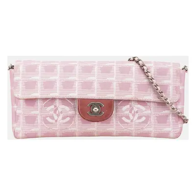 Chanel Pink Nylon New Travel Line East West Flap