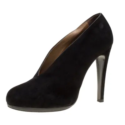 Hermes Black Suede Florida Pumps Size 37.5